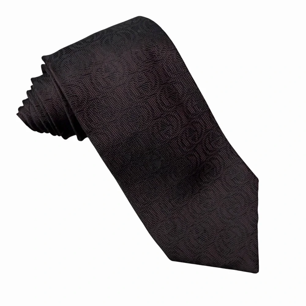 Gucci Men's Tie AOP GG Monogram Logo Maroon Woven Silk 3.75